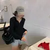 Recomendación popular 2026: chaqueta de protección solar con cordones y capucha de media cremallera, sudadera holgada y versátil, abrigo elegante para mujer