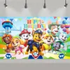 Equipo de Patrulla Fronteriza Fondo de Cumpleaños Fiesta de Perros Paw Patrol Decoración Pancarta Escenario Accesorios Bandera