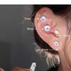 [Paquete de Tres] Aretes Magnéticos Atractivos Coreanos Sin Lóbulo Zircón Uña para la Oreja Uña para la Oreja Uña para el Hueso de la Oreja Anillo Viento Frío Hebilla para la Oreja