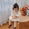 Vestido Floral Estilo Mori para Bebê Menina Vestido Princesa de Manga Longa Vestido de Primavera de Comprimento Médio para Bebê Menina