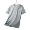 Camiseta de manga corta para hombre, fresca, secado rápido, verano, fina, transpirable, talla grande, casual, fitness, running, deportes, malla, secado rápido