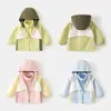 Conjunto de dos piezas cortavientos para bebé niño primavera y otoño, chaqueta con capucha para bebé, ropa de otoño para niños y niñas, comercio exterior