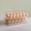 Caja Transparente de Plástico para Mascotas y Cocina Doméstica, Caja Multifuncional para Huevos con Asa, Bandeja para Huevos, Caja de Almacenamiento para Refrigerador