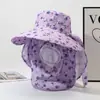Chapéu Cachecol de Verão Feminino com Aba Larga, Estilo Popular para Trabalhar nos Campos, Chapéu de Proteção Solar, Chapéu de Sol para Praia ao Ar Livre, Chapéu para Colheita de Chá