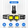 Farol com Sensor Amazon Carregamento USB Farol Cob Corrida Noturna Ciclismo ao Ar Livre Luz com Sensor Farol de Luz Forte Atacado