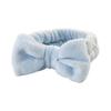 Faixa de Cabelo com Laço, Pulseira, Conjunto de Três Peças para Lavar o Rosto para Mulheres, Punhos de Pelúcia, Absorvente de Água, Conjunto de Pelúcia de Secagem Rápida, Novo Estilo