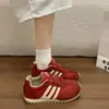 Sapatos Alemães de Salto Alto com Solado Grosso para Mulheres 2026 Outono Novo Retro Estampa de Leopardo Sapatos Forrest Gump Tênis Casuais Esportivos Tênis de Corrida
