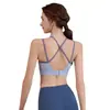 Novo Top de Yoga com Alça Fina Costas Bonitas Alça Fina no Ombro Roupa Íntima Esportiva Sutiã Cruzado Peça Única Bojo Fixo Roupa para Yoga