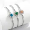 Pulsera de Girasol con Piedras Preciosas de Colores Más Vendida en Tiktok con Diamante de Alto Carbono Super Brillante Corte Fuegos Artificiales Joyería, Dropshipping Transfronterizo en Transmisión en Vivo