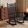 Mecedora perezosa de madera maciza retro transfronteriza francesa, sillón individual estilo americano para sala de estar y balcón