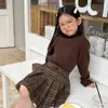 Roupa de Campus de Alta Frequência para Meninos e Meninas, Cor Sólida, Estilosa, Prática, Casual, Versátil, Alta Elasticidade, Suéter Base de Gola Média