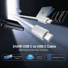 Cable de datos de carga rápida dual-C de 240W transfronterizo, adecuado para portátiles y dispositivos Apple, con un diseño grueso y trenzado para una carga más rápida