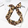 Pañuelo Pequeño de Seda Estampado de Leopardo para Mujer Primavera Otoño Verano Lazo para Bolso Cinta para Envolver Asa Cinta Estrecha para Muñeca Estilo Nuevo