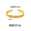 Nova Pulseira Vietnamita de Ouro de Areia Estilo Chinês, Pulseira Aberta de Flor de Zircônio Luxuosa, Joia Feminina e Duradoura