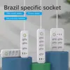 Enchufe de Alimentación de Brasil Regleta de Alimentación para Exportación a Brasil 3/4/5/6 Posiciones con USB