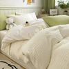Qualidade para Casa Estilo Japonês Simples Algodão Puro Seersucker Cor Sólida Conjunto de Duas Peças Conjunto de Quatro Peças Capa de Edredom de Algodão Puro Lençol de Cama Roupa de Cama