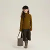 Remate Especial Suéter Básico de Cuello Medio Estilo Coreano para Niños, Estilo Invierno, Top Versátil para Niños y Niñas, Tejido de Canalé