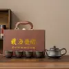 Juego de Té de Cerámica Morada de Alta Gama, Tetera de Cerámica Kung Fu, Tapa-Taza, Taza de Té, Uso en Casa, Lujo Ligero, Retro, Juego en Caja de Regalo