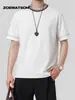 Camiseta de Manga Corta con Cuello Redondo y Tacto Frío de Lyocell Estilo Americano Transfronteriza para Hombre Zoewatson Diseño Verano 2026
