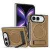 Adecuado para iPhone Duo, esta funda de teléfono de carga inalámbrica magnética presenta un diseño de tapa abatible, una estética simple y elegante, y proporciona una carcasa protectora de cuero.