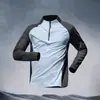 Camiseta Deportiva de Manga Larga de Secado Rápido para Hombres y Mujeres Running Cuello Alto Cremallera Tops Deportivos para Entrenamiento Ropa para Entrenamiento Integral Fitness para Hombres