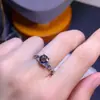 Anillo de Espinela Birmana Natural Piedra Suelta Tamaño 7mm Ropa Diaria de Trabajo con Electrochapado de Plata S925 Incrustación de Oro de 18 Quilates