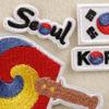 Escudo Bordado a Computadora Etiqueta Accesorios de Ropa Calcomanías Bordadas Adhesivas Parche Bandera de Corea del Sur Accesorios Calcomanías de Tela