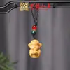 Pluma Estudiante Tallada en Sándalo, Pluma Caligráfica Título Lista Dorada, Cadena para Teléfono Móvil, Llavero Shen Gongbao, Colgante para Bolso Yiming Xianyuan