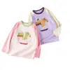 100% Algodón Camiseta de Manga Larga para Niñas Mianhua Tang, Algodón Puro Antibacteriano Clase A, Mangas Raglán, Estilo Primavera y Otoño para Bebés y Niños Pequeños