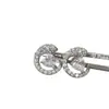 Pendientes de Serpiente Rodeada de Amor con Diamantes Completos, Clavo de Hueso del Oído Coclear, Destello Explosivo de Diamante, Pendientes de Temperamento Exquisito, Pendientes de Nicho para Mujeres