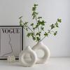 Estilo Nórdico Criativo Formato de Rosca Vaso de Plástico Decoração de Sala de Estar de Casa Ornamentos de Mesa de Jantar Vaso de Flores Circular