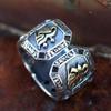 Anillo mantra de seis caracteres plateado anillo mantra daming de seis caracteres para hombre versión ancha anillo de plata cruda estilo nacional anillo retro