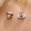 Tapones para los Oídos de Alta Calidad Chapados en Cobre con Oro Real de 18 Quilates, Engrosados, Conservan el Color, Modernos, Exquisitos, Versátiles Pendientes y Accesorios al por Mayor