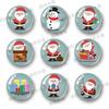Europeu e americano feriado Natal desenhos animados Papai Noel padrão diy cristal vidro geladeira adesivos redondos adesivos magnéticos