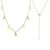 Collar con colgante de hexagrama en forma de Y de acero inoxidable estilo capas transfronterizo europeo y americano, joyería para mujer que conserva el color