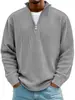 Nueva Camisa Polo Sudadera Casual de Hombre Amazon Otoño e Invierno 2025 con Cuello Alto, Cremallera y Pana, de Manga Larga
