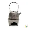 Calentador de té de gran capacidad con asa, tetera de cerámica, juego de estufa de carbón para té para uso doméstico y exterior
