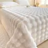 Cobertor de Cama Pelúcia Pelo de Coelho Espesso de Inverno Conjunto de Três Peças Casa Antiderrapante Lençol de Cama Plus Veludo Tatami Lençol de Cama Aquecido Cobertor de Colchão