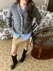 Camada Matinal 3ª Parceiro Estilo Coreano Design Gola V Tricô Cardigan Zy3550