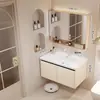 Gabinete de baño de aluminio de panal engrosado con lavabo de cerámica integrado y unidad de tocador
