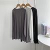 Camiseta holgada de manga larga con cuello redondo y estampado de letras modal para mujer, ropa de baile de talla grande con mangas cortas, ropa de práctica
