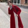 Abrigo de Lana con Cuello Peter Pan para Mujer 2025 Otoño e Invierno Nuevo Estilo Coreano Chaqueta de Lana de Longitud Media Moda Casual Versátil en Stock