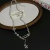 Estilo Dulce Fresco Sexy Pin Cruz Collar Gargantilla para Mujer Cadena para Clavícula de Estrella de Nicho de Alta Gama Accesorios