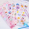 Q Xiaoqi En Stock Papelería Linda para Estudiantes Dibujo Animado Hecho a Mano Pegatinas Guka Cadena Pinzas Set de Pegatinas Artículos de Decoración