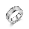 Anel de Aço Titânio Elegante e Moderno com Padrão de Seda Gelada para Homens, Estilo Ins Não Desbota Versátil Anel de Casal Estilo Europeu e Americano
