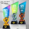 Trofeo de Cristal Baloncesto Billar Bádminton Tenis de Mesa Fútbol Natación Cuerda para Saltar GUNDAN Reunión Deportiva Divertida Premio Personalización