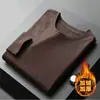 Camiseta interior térmica de forro polar de doble cara para hombre, ropa interior de invierno, corte ajustado, talla grande, camisa de otoño cálida de manga larga, camiseta con forro polar