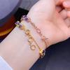 Pulsera de Zafiro Natural Es Toda Plata Fina S925 Incrustada con Precisión Tamaño de la Piedra Principal 4*5mm