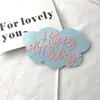 Tarjeta de Pastel Nube Rosa Azul Decoración de Pastel Feliz Cumpleaños Enchufe Accesorios para Hornear