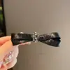 Pinza para el Cabello de Lujo Negra con Lazo y Brillantes Pedrería para Mujer, Estilo de Niña Dulce y a la Moda, Pasador de Princesa para Flequillo Lateral Accesorio para el Cabello